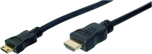 Digitus HDMI Anschlusskabel HDMI-A Stecker, HDMI-Mini-C Stecker 2.00m Schwarz AK-330106-020-S vergol von Digitus