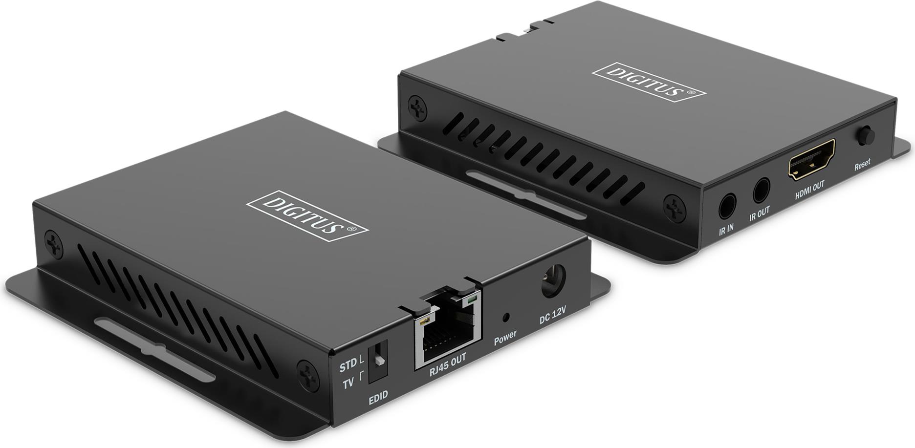 Digitus HDMI Extender Set - 4K/120Hz - 40 m - 3840 x 2160 Pixel - AV-Sender & -Empfänger - 40 m - Kabelgebunden - Schwarz - HDCP (DS-55342) von Digitus