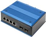 Digitus Industrial 4+2-Port Gigabit Ethernet PoE Switch. Switch-Typ: Unmanaged. Basic Switching RJ-45 Ethernet Ports-Typ: Gigabit Ethernet (10/100/1000), Anzahl der basisschaltenden RJ-45 Ethernet Ports: 4, Anzahl installierten SFP Module: 2. Vollduplex. MAC-Adressentabelle: 2000 Eintragungen, Routing-/Switching-Kapazität: 1 Gbit/s. Netzstandard: IEEE 802.3af. DC input Spannung: 48 - 57 V. Power over Ethernet (PoE) (DN-651149) von Digitus