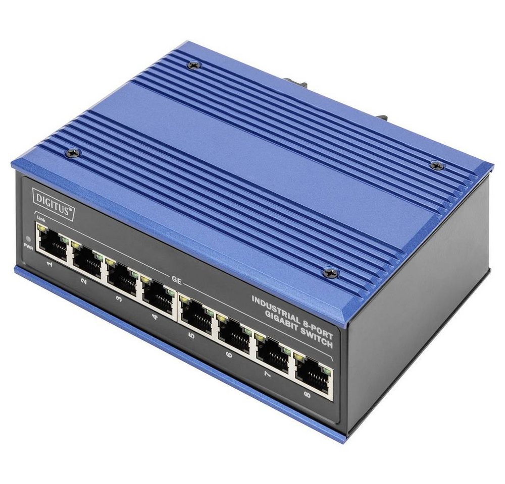 Digitus Industrial 8-Port Gigabit Switch DIN rail, Netzwerk-Switch von Digitus