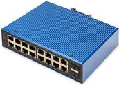 Digitus Industrieller 16+2 -Port L2 managed Gigabit Ethernet Switch. Switch-Typ: Managed, Switch-Ebene: L2. Basic Switching RJ-45 Ethernet Ports-Typ: Gigabit Ethernet (10/100/1000), Anzahl der basisschaltenden RJ-45 Ethernet Ports: 16, Anzahl installierten SFP Module: 2. Vollduplex. MAC-Adressentabelle: 8000 Eintragungen, Routing-/Switching-Kapazität: 1 Gbit/s. Netzstandard: IEEE 802.3x. DC input Spannung: 12 - 48 V (DN-651158) von Digitus