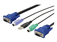 Digitus KVM-Kabel USB für KVM-Konsolen, 3 m, PS/2, PS/2, VGA, Mehrfarbig, Schwarz, USB von Digitus