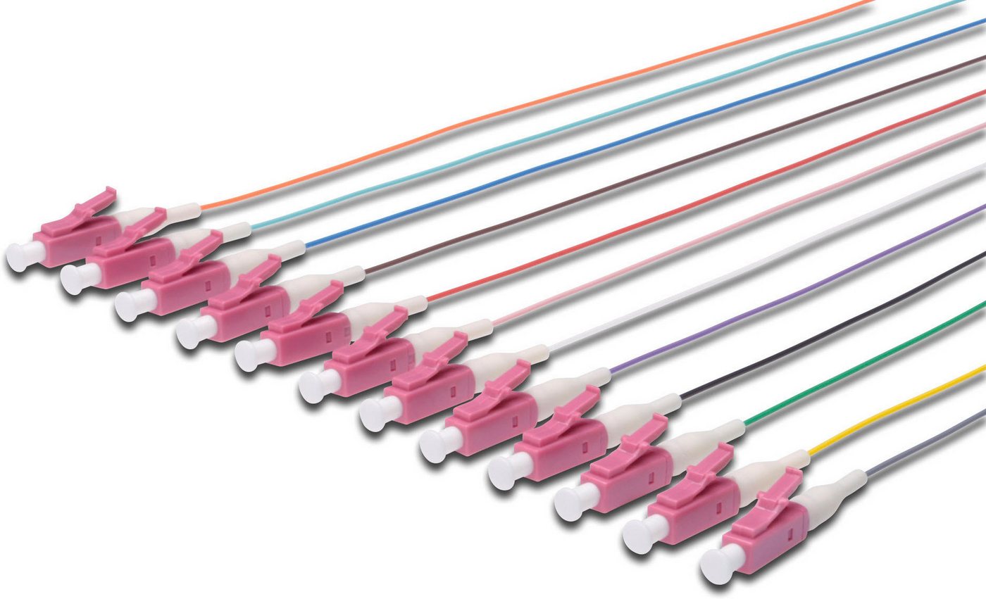 Digitus LC/UPC 0.9mm 12 LSZH pigtail Multimode 50/125um, Class OM4 Optisches-Kabel, (200 cm) von Digitus