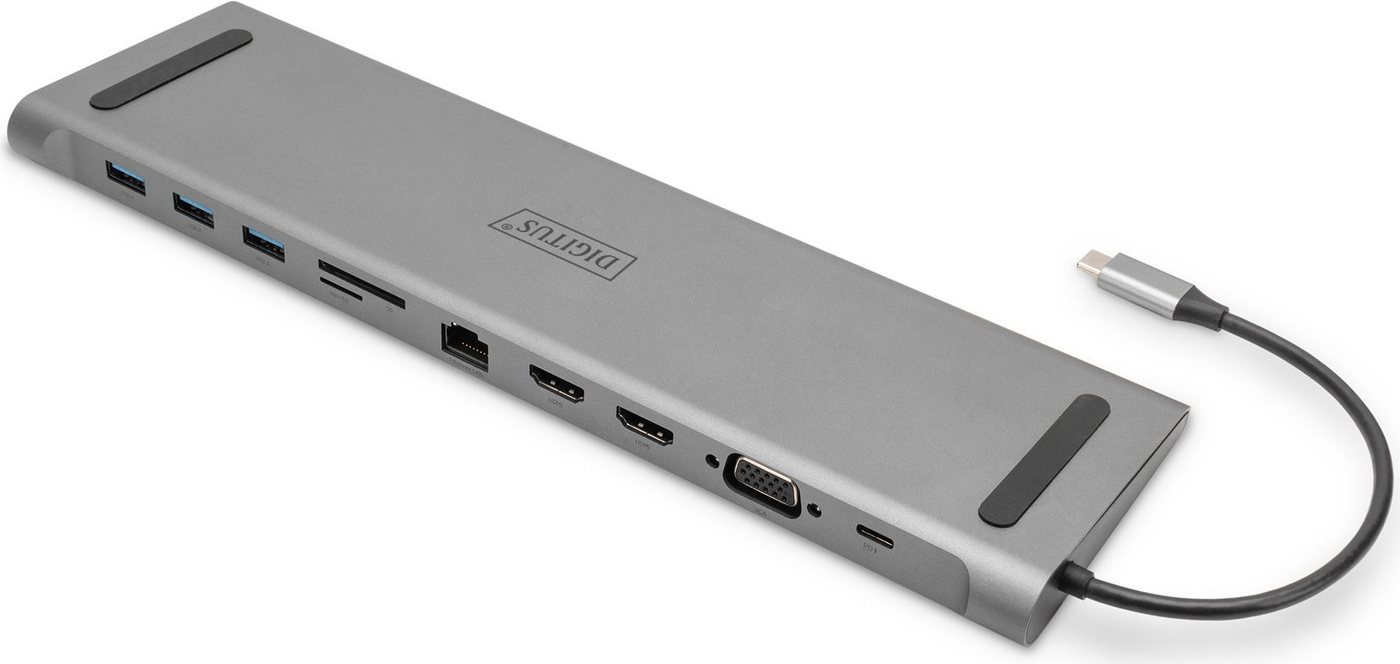 Digitus Laptop-Dockingstation DIGITUS DockingStation 11-Port USB-C 2x HDMI VGA grau von Digitus