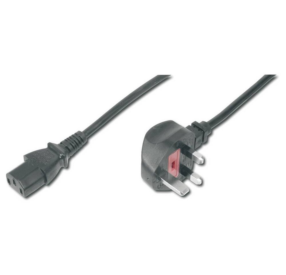 Digitus Netzanschlusskabel, UK Stecker, 90ø gewinkel - Computer-Kabel, Rund, Ungeschirmt von Digitus