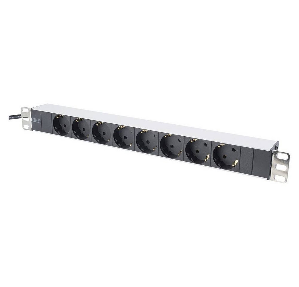 Digitus Netzwerkschrank ® Steckdosenleiste mit Aluminiumprofil, 8-fach, inkl. 2 Metallhalterungen von Digitus