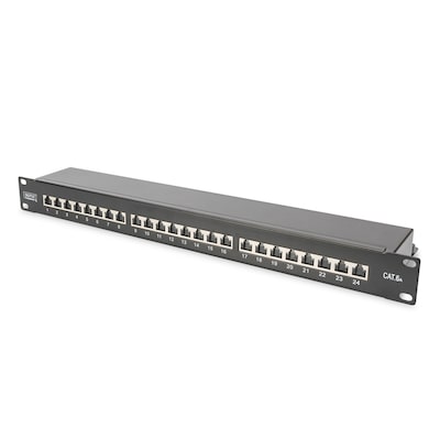 Digitus Patch Panel 48,3cm 19Zoll 24Port Cat6 geschirmt schwarz von Digitus