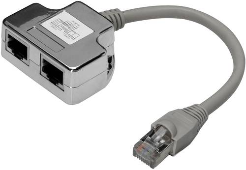 Digitus RJ45 Netzwerk Adapter CAT 5, CAT 5e [1x RJ45-Stecker - 2x RJ45-Buchse] Grau von Digitus