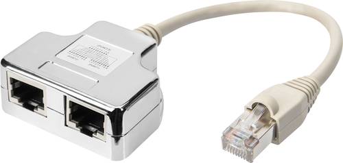 Digitus RJ45 Netzwerk Adapter CAT 5, CAT 5e [2x RJ45-Stecker - 1x RJ45-Stecker] Grau von Digitus