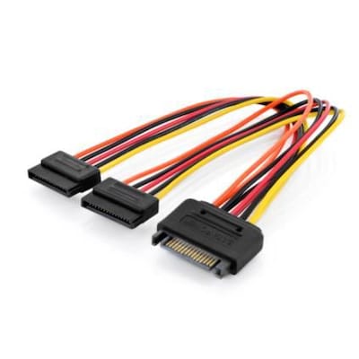 Digitus SATA Y-Adapterkabel 0,3m 15-pin SATA zu 2x 15-pin SATA St./2xBu. von Digitus