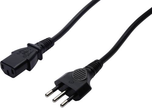 Digitus Strom Anschlusskabel [1x Italien-Stecker - 1x Kaltgeräte-Buchse C13] 1.80m Schwarz von Digitus