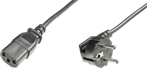 Digitus Strom Anschlusskabel [1x Schutzkontakt-Stecker - 1x Kaltgeräte-Buchse C13] 0.75m Schwarz von Digitus