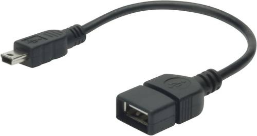 Digitus USB 2.0 Adapter [1x USB 2.0 Stecker Mini-B - 1x USB 2.0 Buchse A] AK-300310-002-S von Digitus