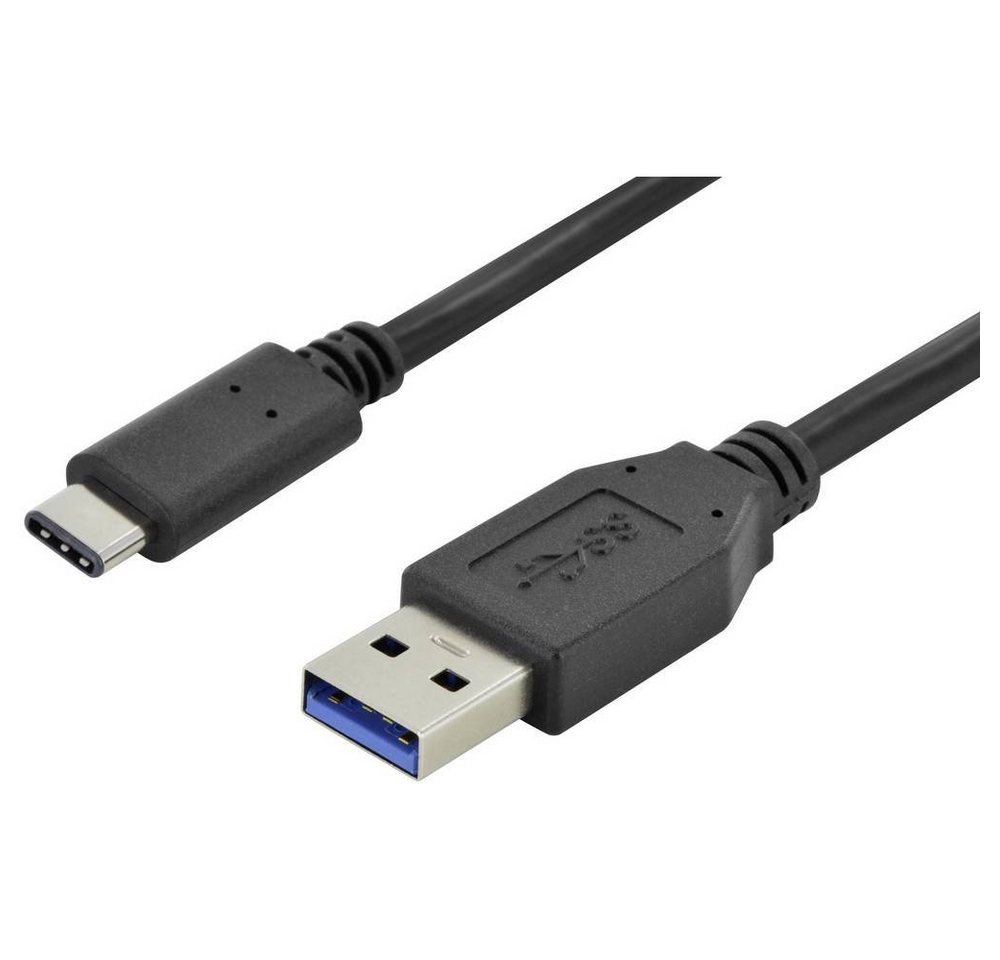 Digitus USB-C®® Anschlusskabel, Type-C - A, USB-Kabel, Rund, beidseitig verwendbarer Stecker, doppelt geschirmt von Digitus