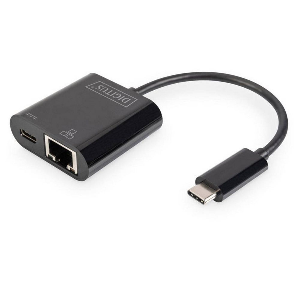 Digitus USB-C®® Gigabit Netzwerkadapter USB-Adapter, inkl. RJ45-Buchse, mit Ladebuchse, mit USB von Digitus