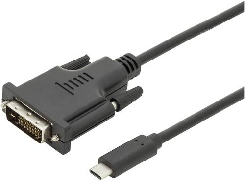 Digitus USB-C® / DVI Adapterkabel USB-C® Stecker, DVI-D 24+1pol. Stecker 2.00m Schwarz AK-300332-0 von Digitus