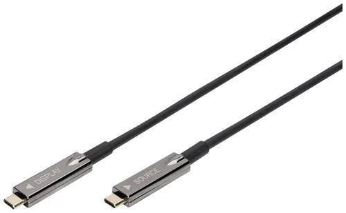 Digitus USB-C®-Displaykabel USB 3.2 Gen2 (USB 3.1 Gen2) USB-C®, USB-C® Stecker 15.00m Schwarz Fle von Digitus