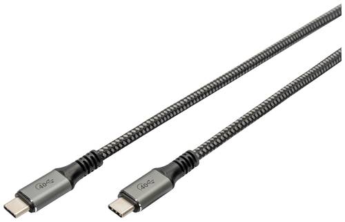 Digitus USB-C® Kabel USB4® USB-C® Stecker 3.00m Schwarz Geflechtschirm, Geschirmt, reißfest, Run von Digitus