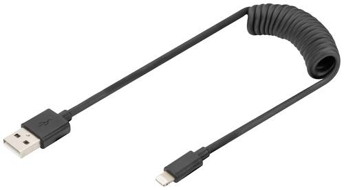 Digitus USB-Kabel USB 2.0 Apple Lightning Stecker, USB-Mini-A Stecker 1.00m Schwarz beidseitig verwe von Digitus