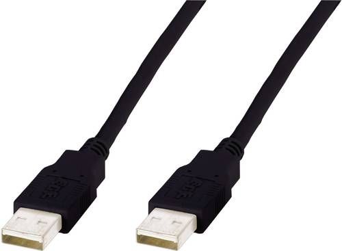 Digitus USB-Kabel USB 2.0 USB-A Stecker, USB-A Stecker 1.80m Schwarz AK-300100-018-S von Digitus