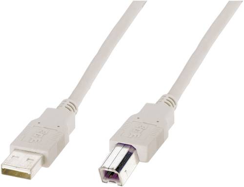 Digitus USB-Kabel USB 2.0 USB-A Stecker, USB-B Stecker 1.80m Beige AK-300105-018-E von Digitus