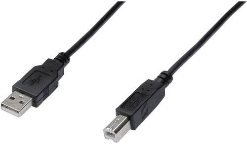 Digitus USB-Kabel USB 2.0 USB-A Stecker, USB-B Stecker 1.80m Schwarz AK-300102-018-S von Digitus
