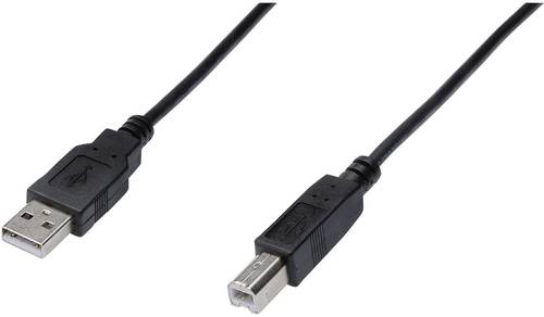 Digitus USB-Kabel USB 2.0 USB-A Stecker, USB-B Stecker 1.80m Schwarz AK-300105-018-S von Digitus