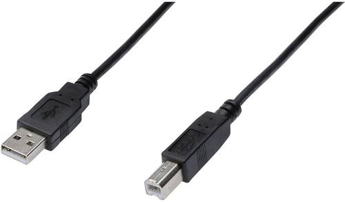 Digitus USB-Kabel USB 2.0 USB-A Stecker, USB-B Stecker 3.00m Schwarz AK-300102-030-S von Digitus