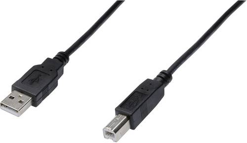 Digitus USB-Kabel USB 2.0 USB-A Stecker, USB-B Stecker 3.00m Schwarz AK-300105-030-S von Digitus