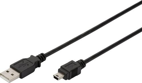 Digitus USB-Kabel USB 2.0 USB-A Stecker, USB-Mini-B Stecker 3.00m Schwarz AK-300108-030-S von Digitus