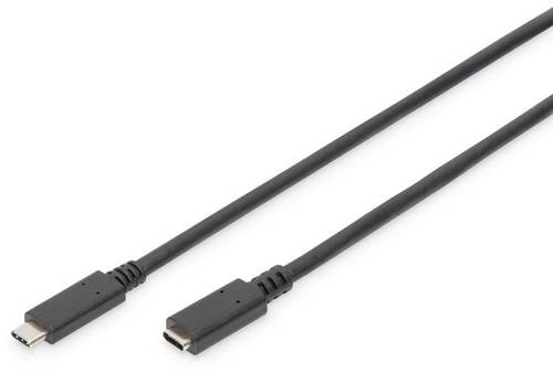 Digitus USB-Kabel USB 2.0 USB-C® Buchse, USB-C® Stecker 1.50m Schwarz Flexibel, Folienschirm, Gefl von Digitus