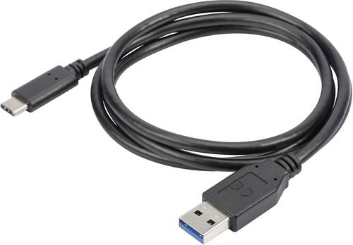 Digitus USB-Kabel USB 2.0 USB-C® Stecker, USB-A Stecker 1.00m Schwarz 3 St. Geschirmt, doppelt gesc von Digitus