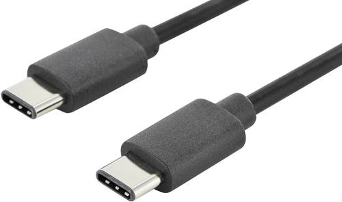 Digitus USB-Kabel USB 2.0 USB-C® Stecker, USB-C® Stecker 1.80m Schwarz Rund, beidseitig verwendbar von Digitus