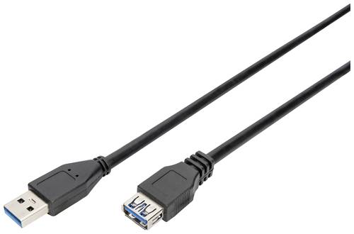 Digitus USB-Kabel USB 3.2 Gen1 (USB 3.0 / USB 3.1 Gen1) USB-A Stecker, USB-A Buchse 3.00m Schwarz AK von Digitus