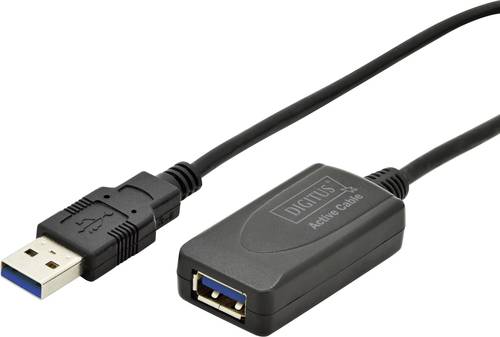 Digitus USB-Kabel USB 3.2 Gen1 (USB 3.0 / USB 3.1 Gen1) USB-A Stecker, USB-A Buchse 5.00m Schwarz DA von Digitus