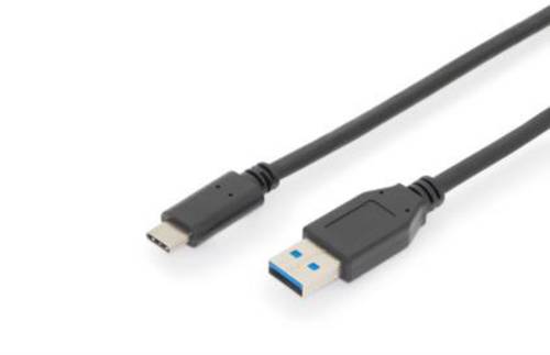 Digitus USB-Kabel USB 3.2 Gen1 (USB 3.0 / USB 3.1 Gen1) USB-C® Stecker, USB-A Stecker 1.00m Schwarz von Digitus