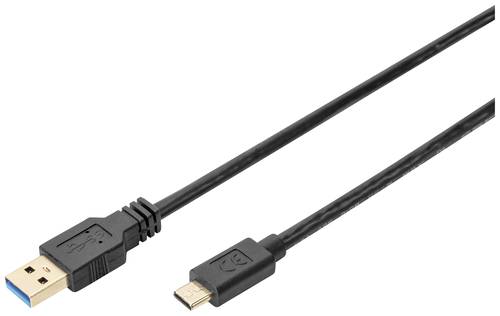 Digitus USB-Kabel USB-A Stecker, USB-C® Stecker 1.00m Schwarz DB-300146-010-S von Digitus