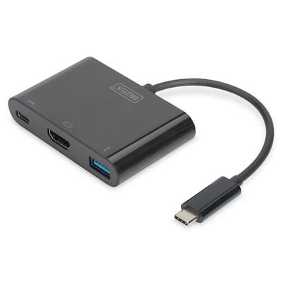 Digitus USB Typ-C auf HDMI Multiport Adapter 3-Port schwarz DA-70855 von Digitus