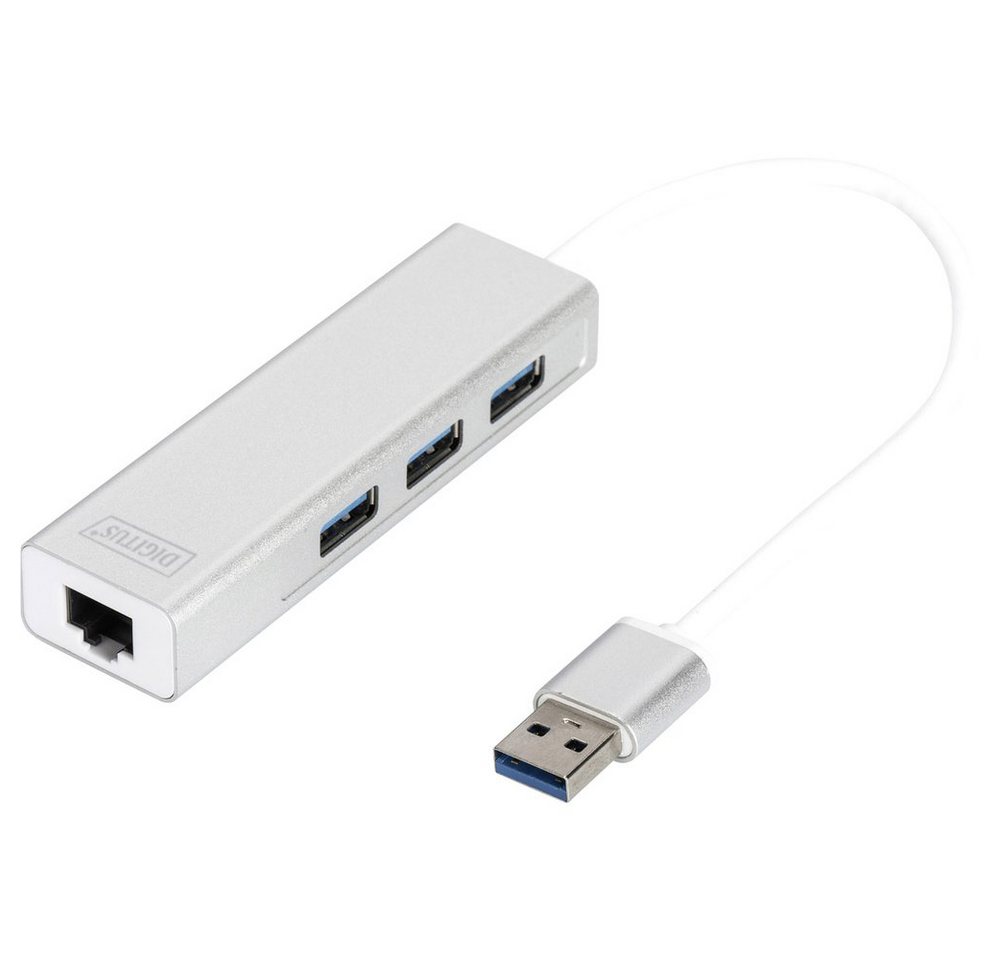 Digitus USB-Verteiler Digitus DA-70250-1 3+1 Port USB 3.2 Gen 1-Hub (USB 3.0) Silber von Digitus