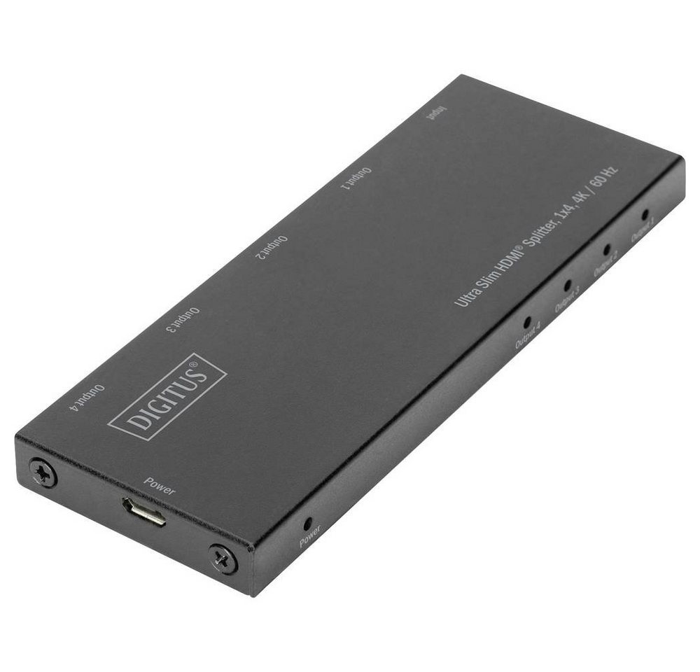 Digitus Ultra Slim HDMI Splitter, 1x4, 4K/60Hz HDR, HDCP HDMI-Adapter, LED-Anzeige, Metallgehäuse, Ultra HD-fähig Digitus Ultra Slim HDMI Splitter, 1x4, 4K/60Hz HDR, HDCP HDMI-Adapter, LED-Anzeige, Metallgehäuse, Ultra HD-fähig von Digitus