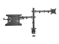 Digitus Universal Monitorhalter mit Notebookhalterung, Klemme, 9 kg, 43,2 cm (17), 81,3 cm (32), 100 x 100 mm, Schwarz von Digitus
