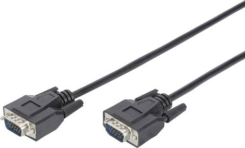 Digitus VGA Anschlusskabel VGA 15pol. Stecker, VGA 15pol. Stecker 1.80m Schwarz DB-310100-018-S Rund von Digitus