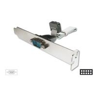 Slotblech mit 1x 9pol D-Sub Stecker und Flachbandkabel, 0,25 m Anschluss 2x 5pol Pfostenverbinder Slotblech mit 1x 9pol D-Sub Stecker und Flachbandkabel, 0,25 m Anschluss 2x 5pol Pfostenverbinder von Digitus