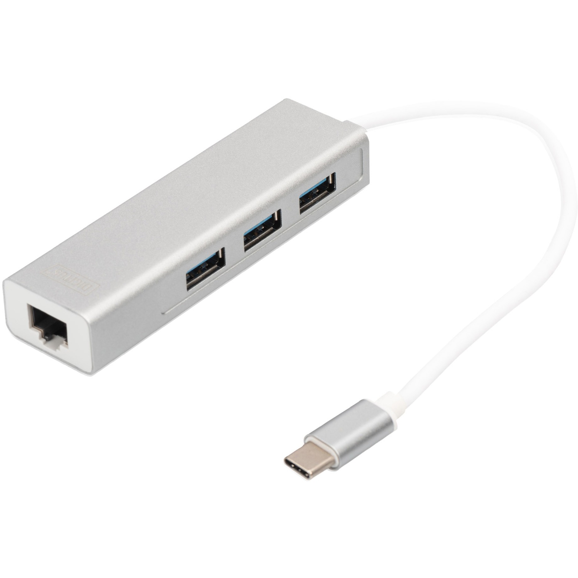 USB 3.2 Gen 1 Multiport-Hub, USB-C Stecker > 3x USB-A Buchse + RJ-45 Buchse, USB-Hub von Digitus
