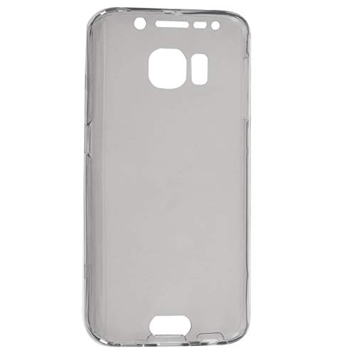 Diheohg 360 Grad Handy Huelle Rundum Schutz Tasche Cover TPU Case Vorne + Hinten Fuer Galaxy S6 Edge transparent Schwarz von Diheohg