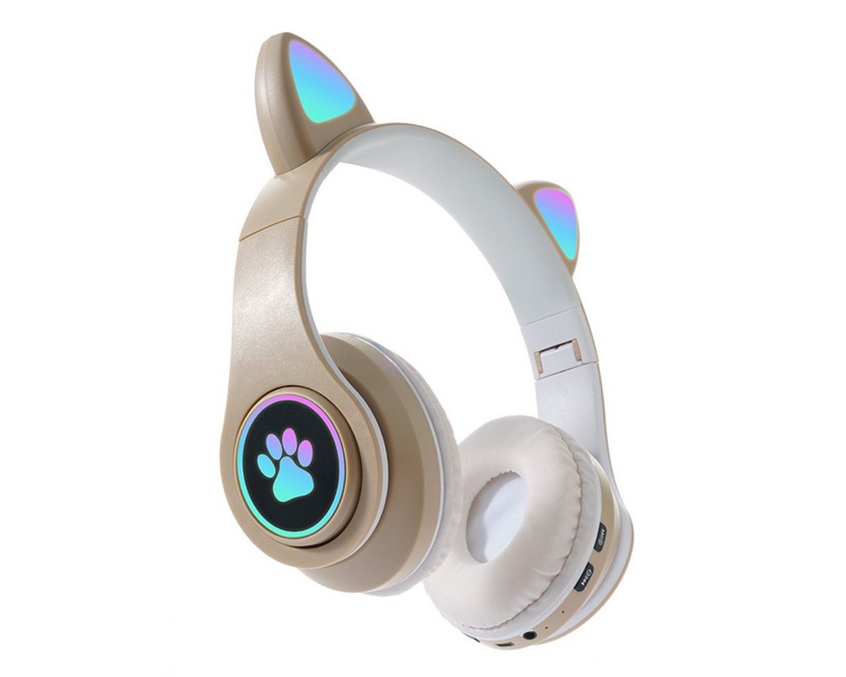 Diida Drahtloses Bluetooth-Headset, wettbewerbsfähiges Gaming-Headset Kinder-Kopfhörer (Bluetooth, Katzenohr-Headset für Mädchen, kompatibel mit Tablet/Computer/Telefon) von Diida