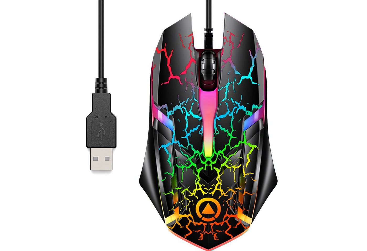 Diida Gaming Maus, kabelgebunden, USB, 1200/1600/2400 dpi, RGB-Beleuchtung Gaming-Maus (für MAC/Laptop/PC/Notebook) von Diida