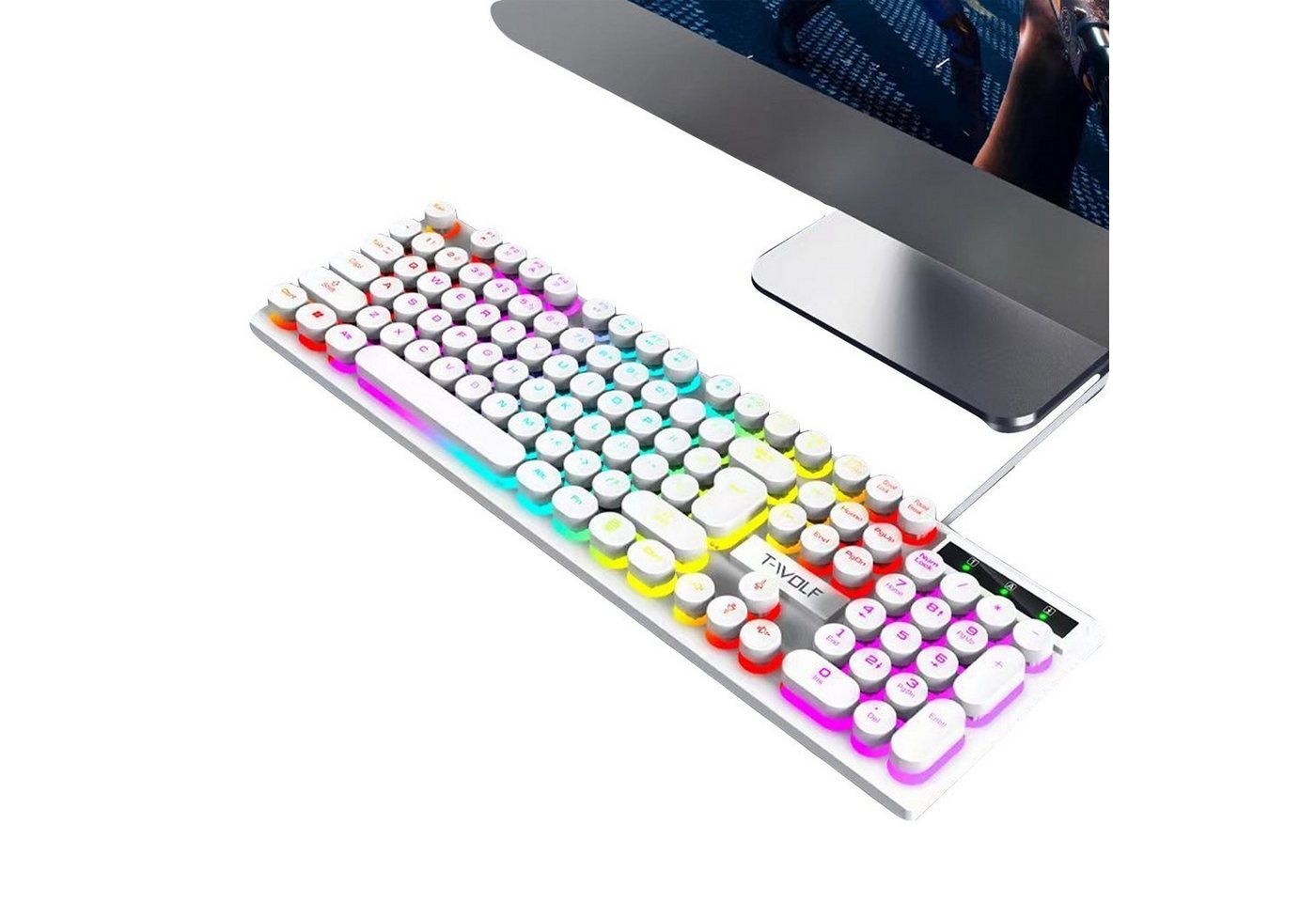 Diida Gaming-Tastaturen, PC-Tastaturen, Wettbewerbs-Tastaturen, Gaming-Tastatur (Kabelgebundene Tastatur mit LED-Licht für Gamer/Arbeiter 104 Tasten) von Diida