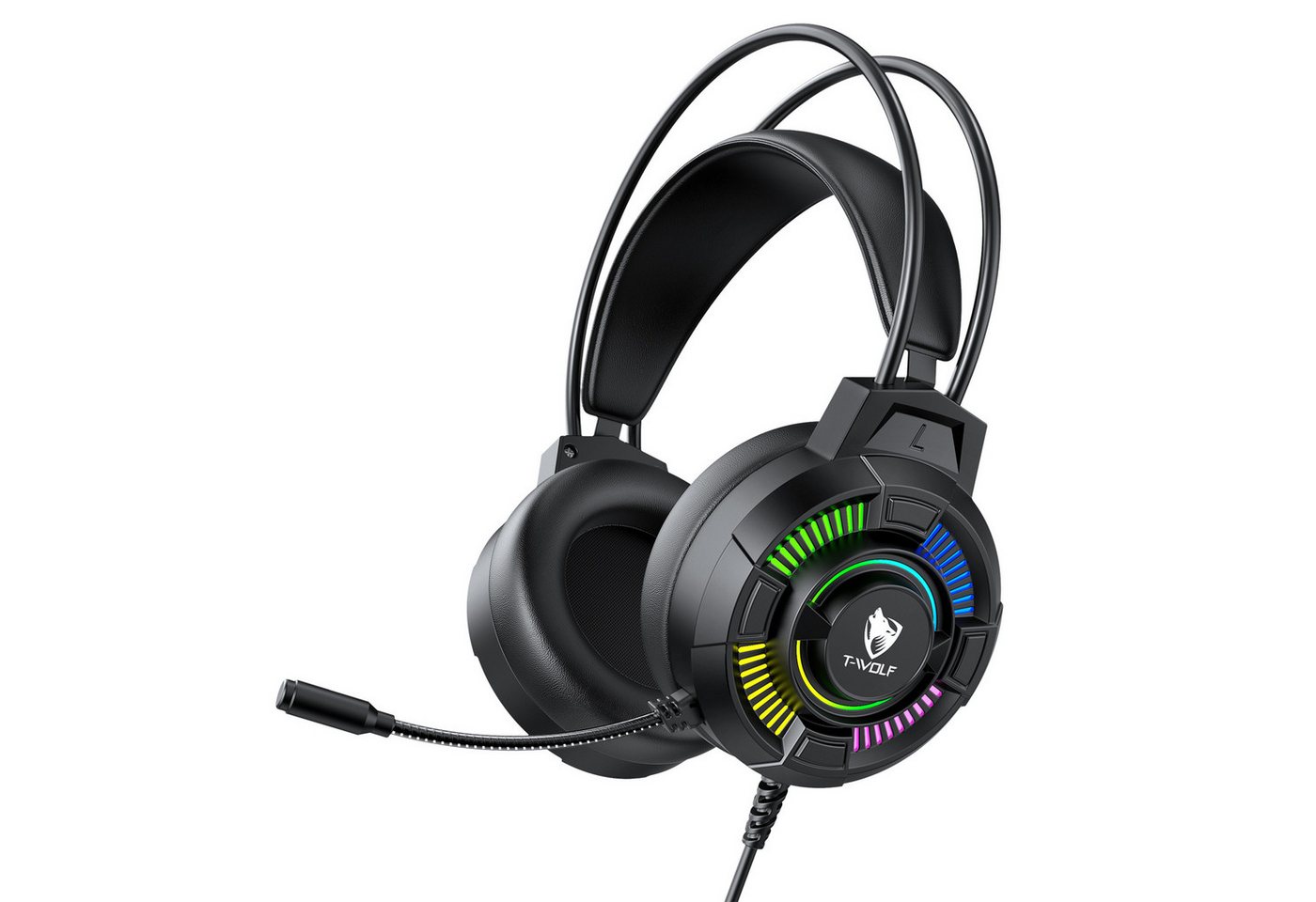 Diida Kopfhörer,RGB-beleuchtete Kopfhörer,Gaming-Headsets,7.1 USB Over-Ear-Kopfhörer (Schockierender Stereo-Sound) von Diida