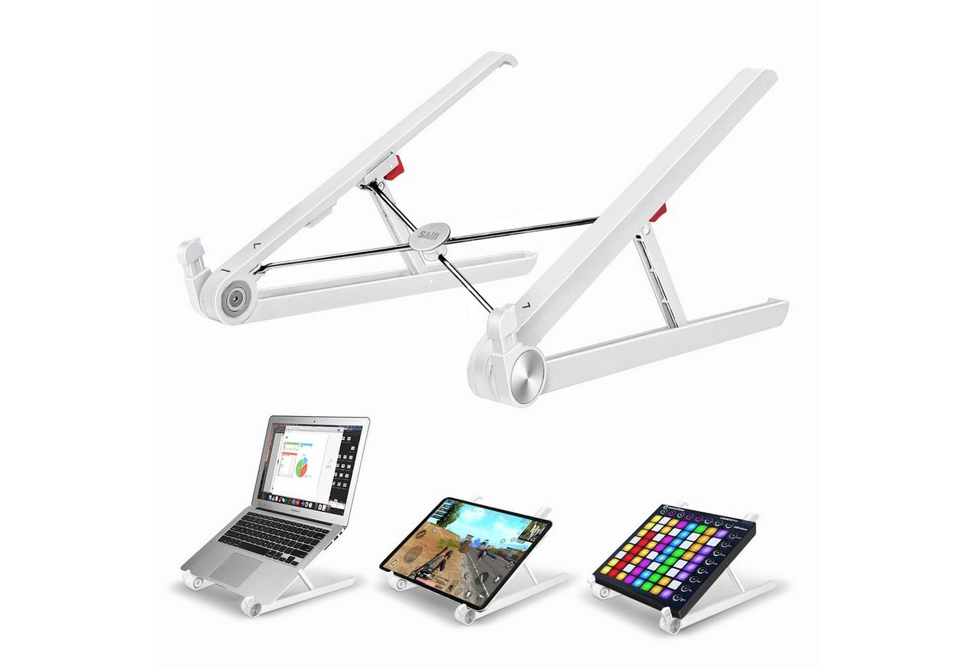 Diida Laptopständer,klappbarer Laptopständer,höhenverstellbar,weiß Tablet-Ständer von Diida